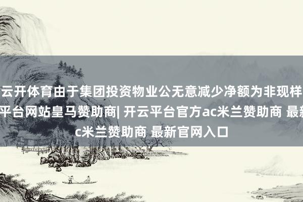 云开体育由于集团投资物业公无意减少净额为非现样式样-开云平台网站皇马赞助商| 开云平台官方ac米兰赞助商 最新官网入口