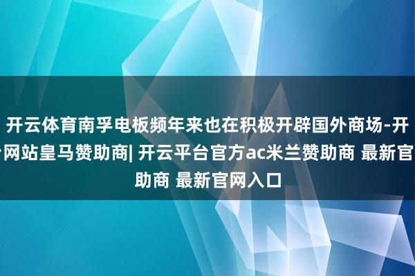 开云体育南孚电板频年来也在积极开辟国外商场-开云平台网站皇马赞助商| 开云平台官方ac米兰赞助商 最新官网入口