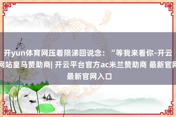 开yun体育网压着陨涕回说念:“等我来看你-开云平台网站皇马赞助商| 开云平台官方ac米兰赞助商 最新官网入口
